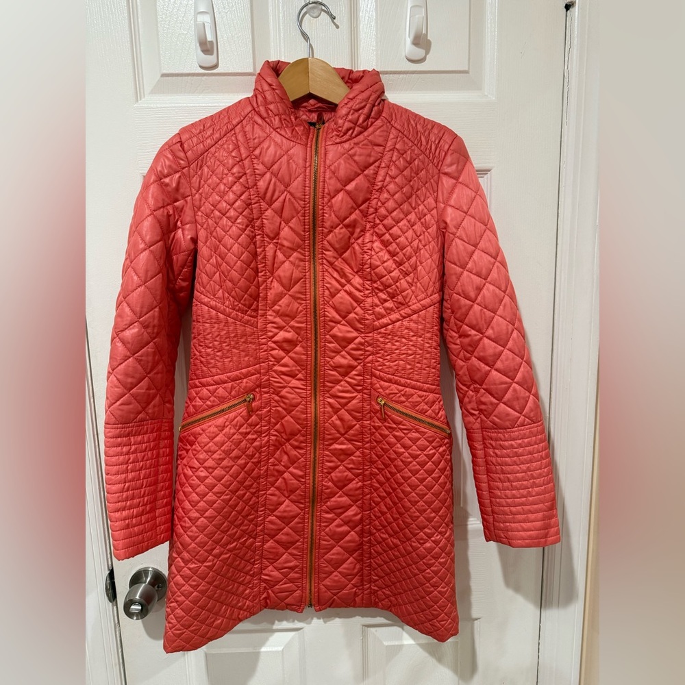 Via Spiga Quilted Pink Puffer Jacket